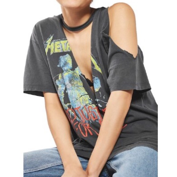 Topshop Tops - NWT Topshop slashed Metallica T-shirt